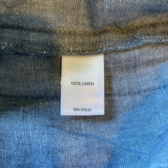 I Jill PureJill Cropped Linen Pants Chambray XL NWOT - Picture 3 of 8